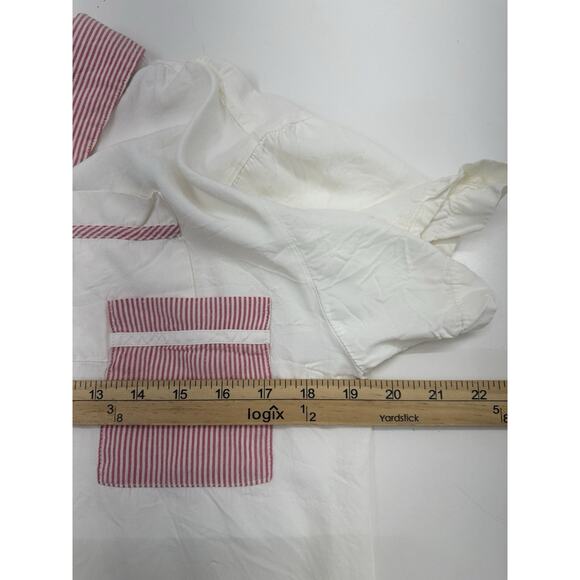 That's Me! Womens Top Size 3/4 White Short Sleeve Button Up Collared VTG - Picture 7 of 11